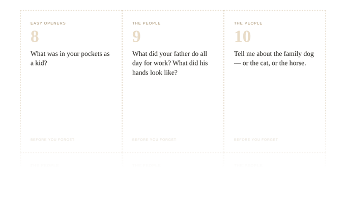 A print-and-cut sheet from the 35-question card deck
